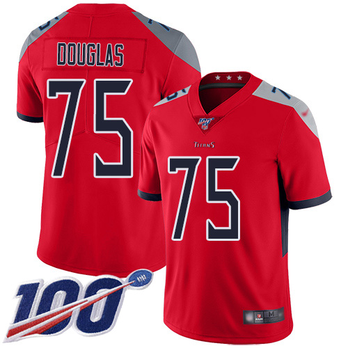 Tennessee Titans Limited Red Men Jamil Douglas Jersey NFL Football #75 100th Season Inverted Legend